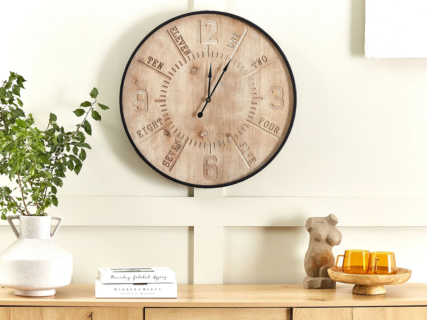 Wandklok DOLE 60 cm Lichtbruin
