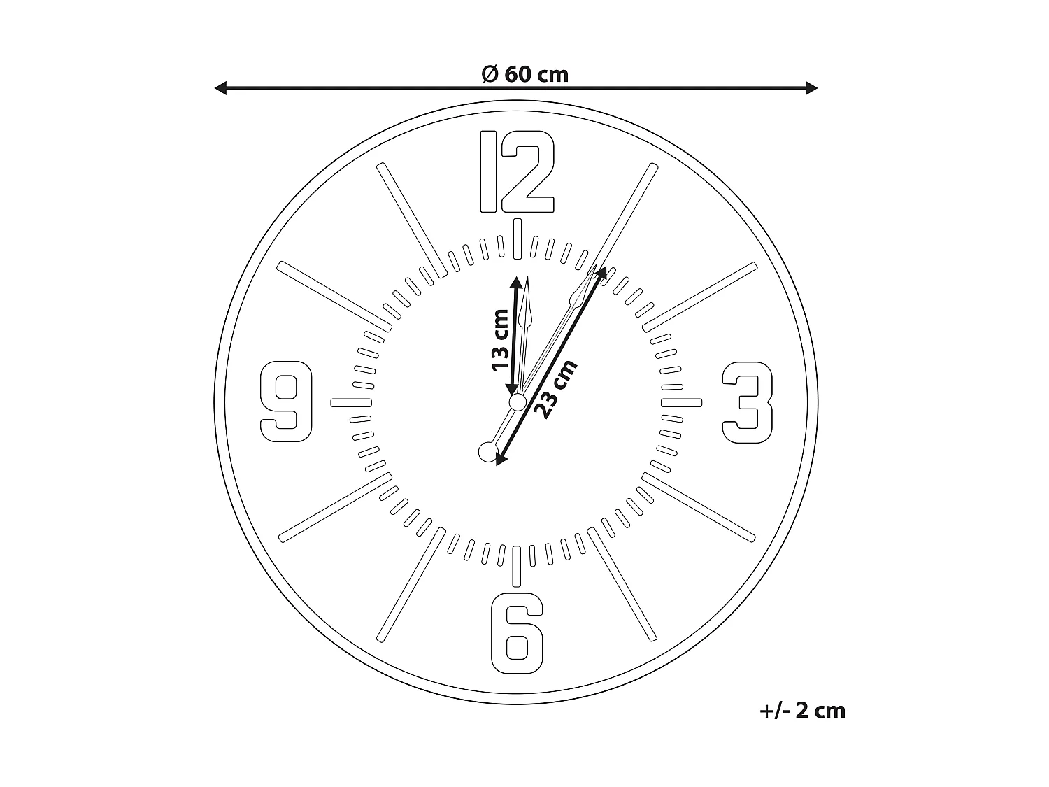 Horloge murale DOLE 60 cm Marron clair