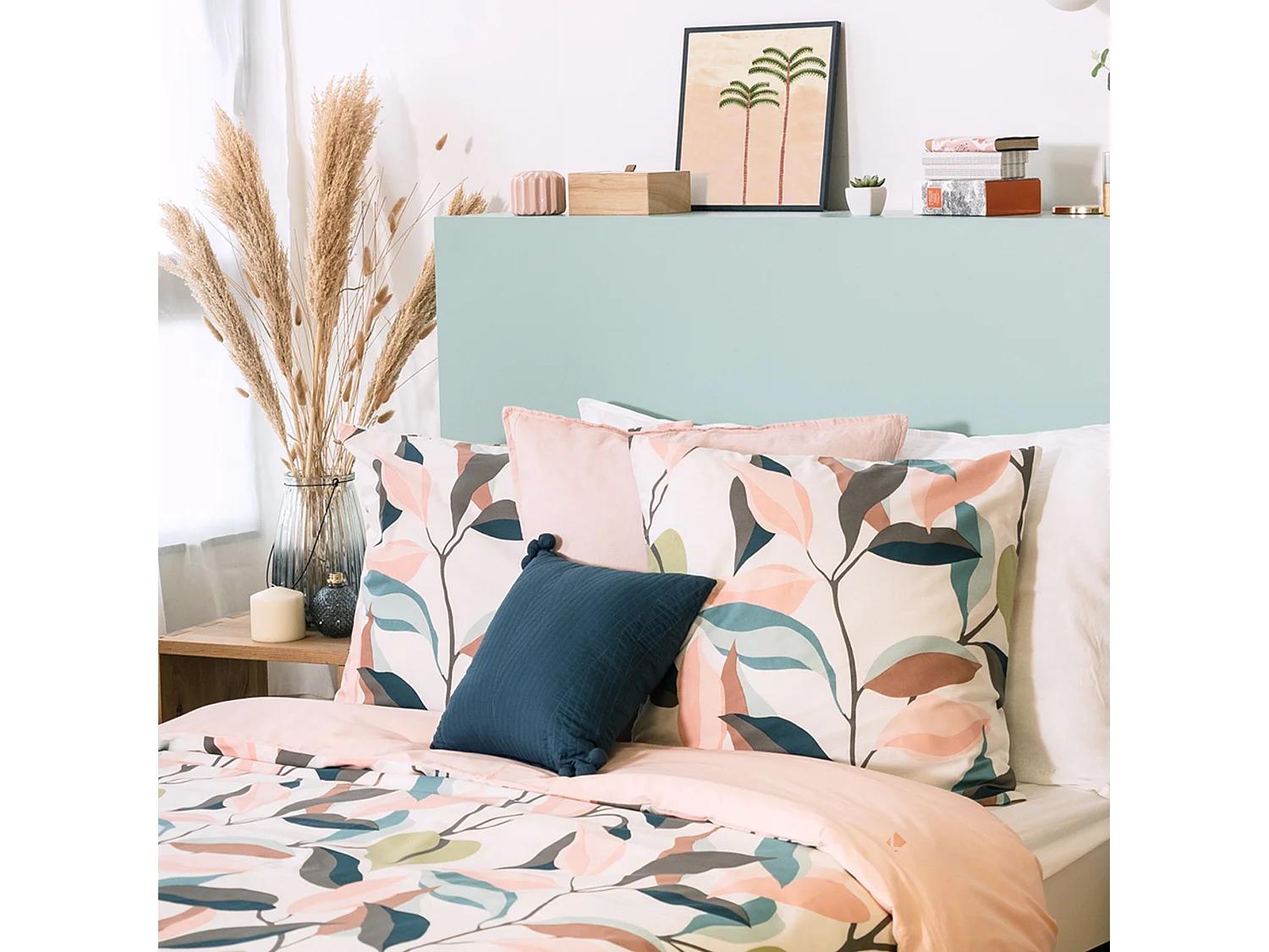 Parure de lit 240x220 cm coton BCI adouci LILA Blanc 3 pièces