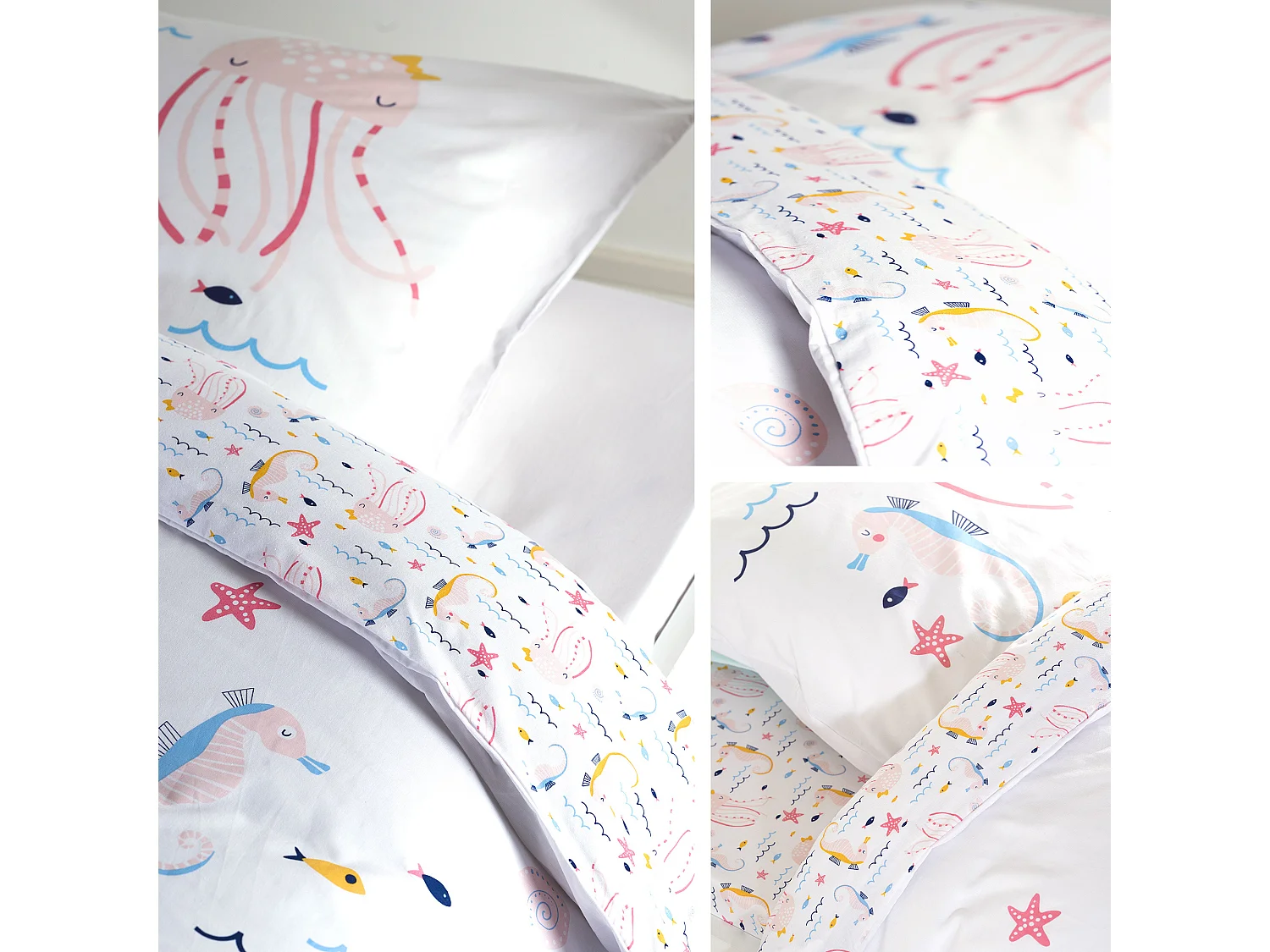 Parure de lit 140x200 cm coton biologique MARINETTE Rose