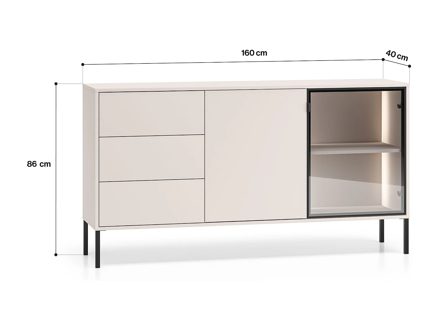 BUFFET Barnee Cachemire 160 / 40 / 86 cm