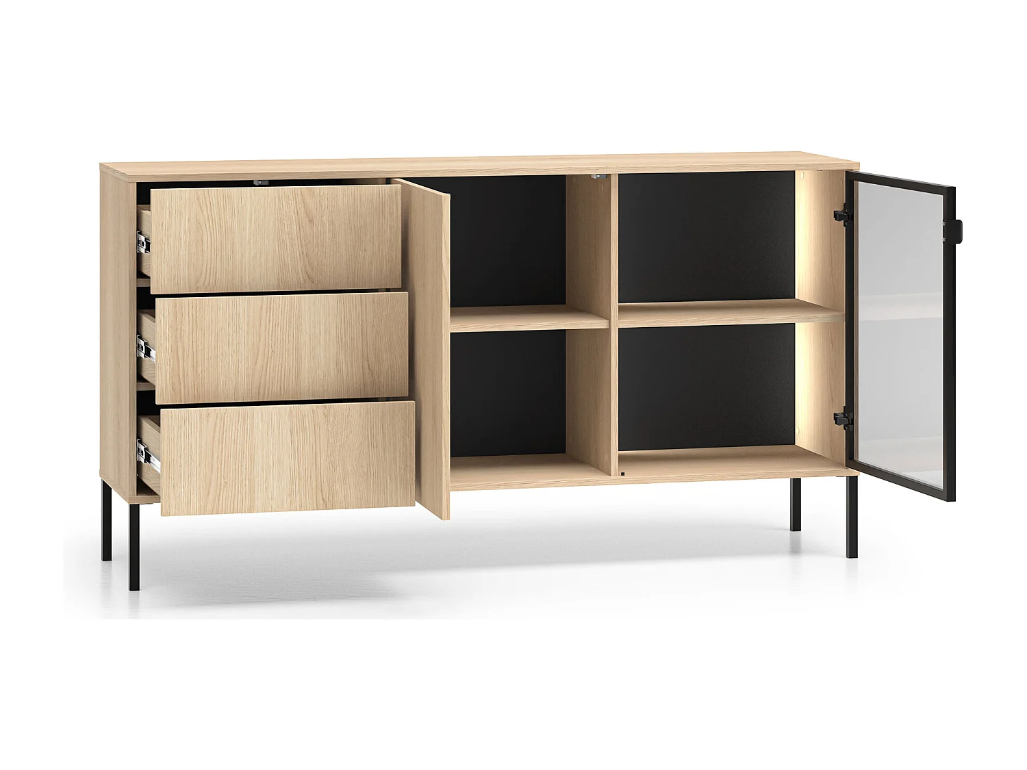 BUFFET Barnee Chêne Lindberg 160 / 40 / 86 cm
