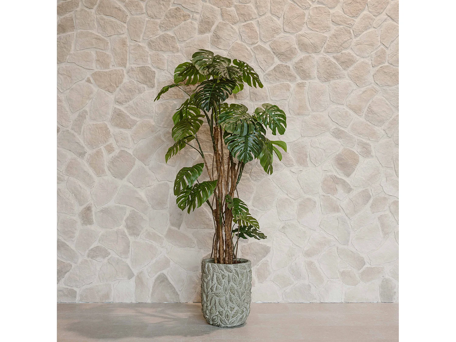 Künstliche Monstera 240 cm - Grün - Realistische Blätter ohne Pflegeaufwand - Indore Home
