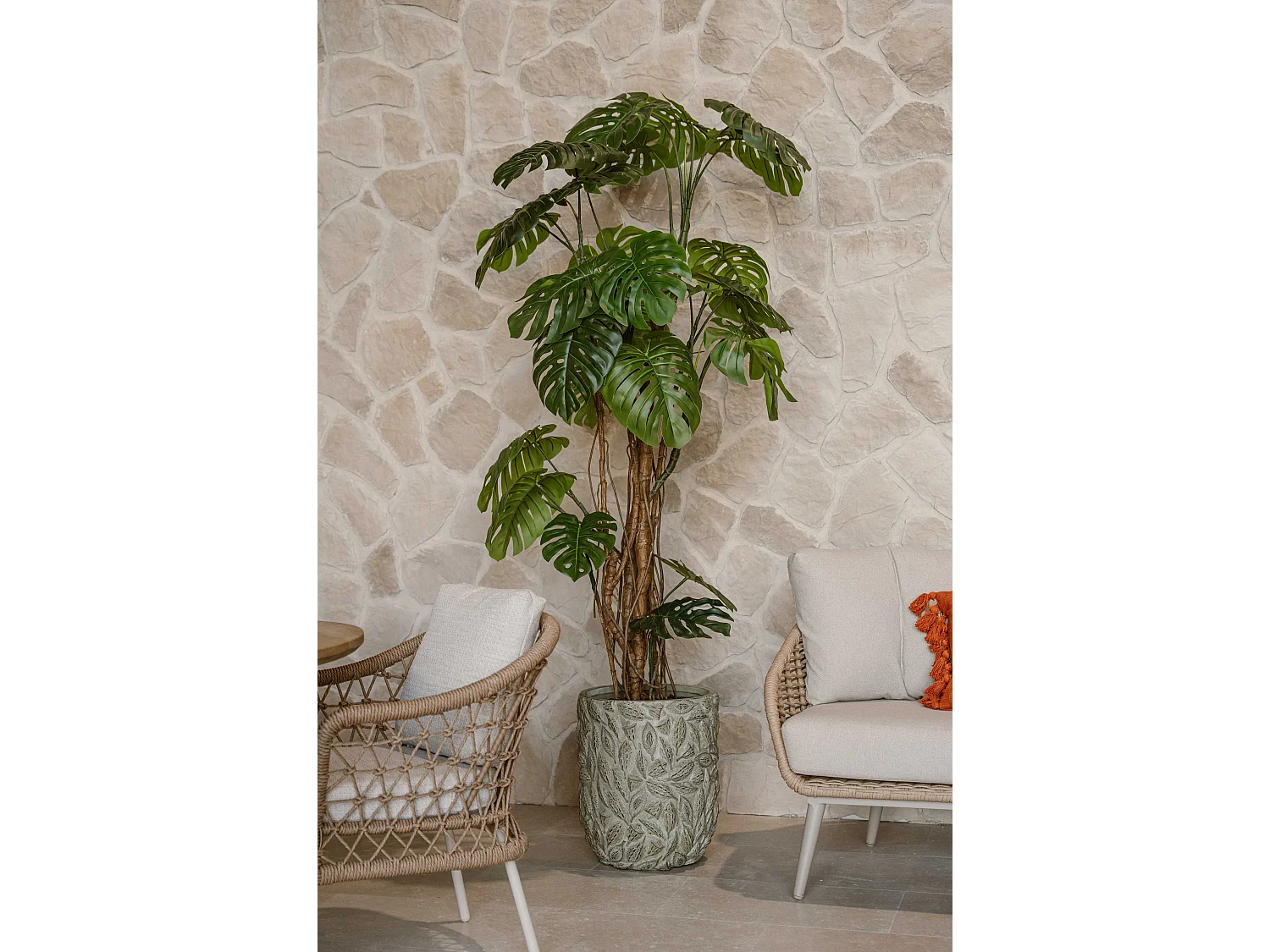 Künstliche Monstera 240 cm - Grün - Realistische Blätter ohne Pflegeaufwand - Indore Home