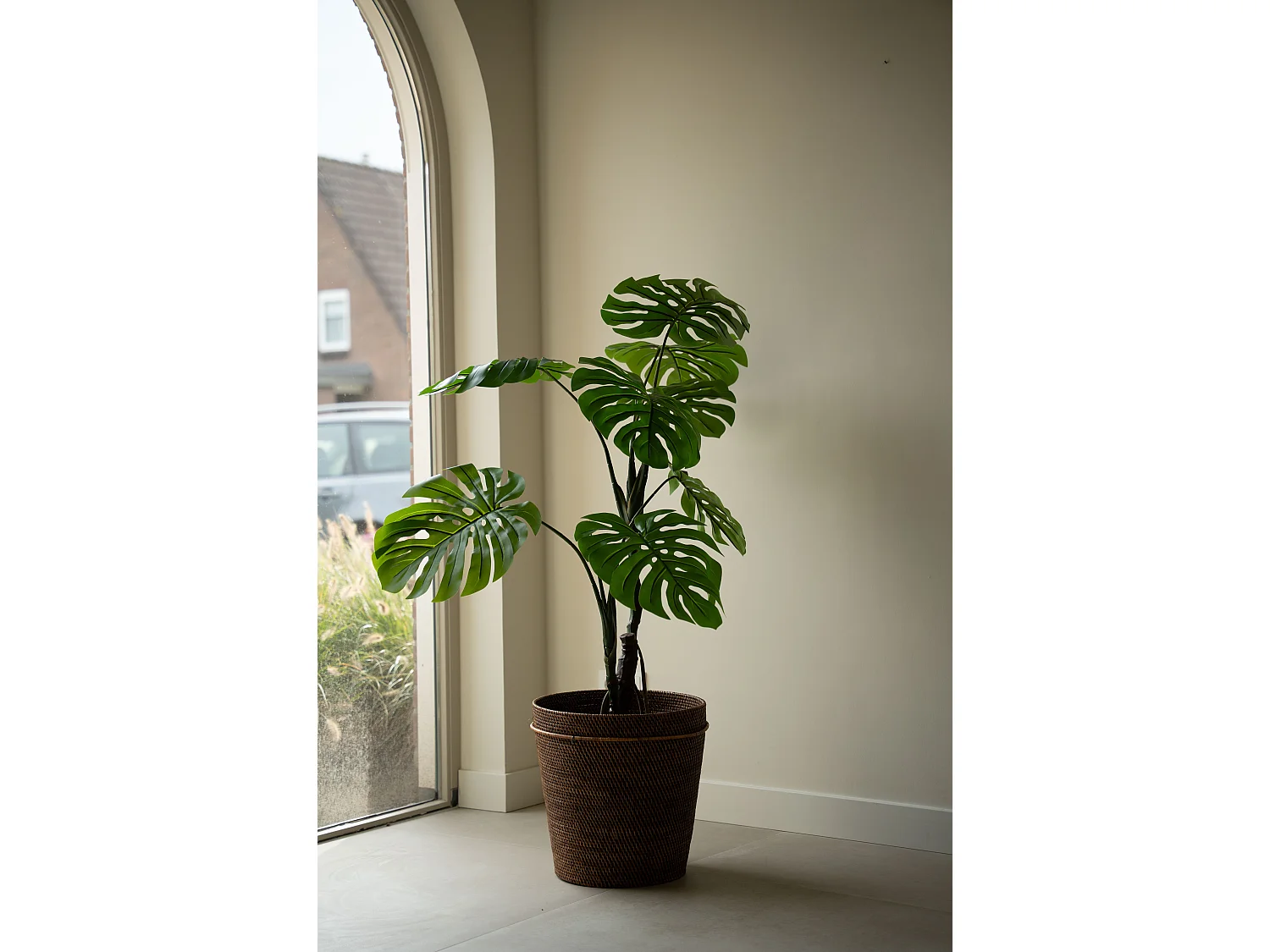Künstliche Monstera 130 cm - Grün - Realistische Blätter ohne Pflegeaufwand - Indore Home