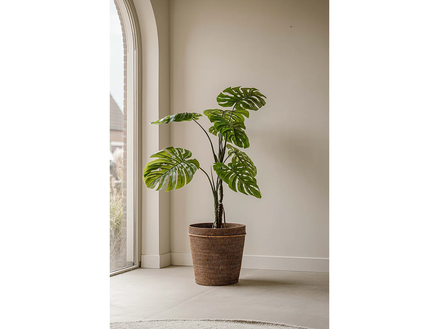 Künstliche Monstera 130 cm - Grün - Realistische Blätter ohne Pflegeaufwand - Indore Home