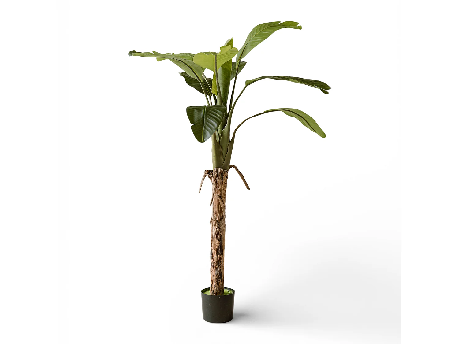 Künstliche Bananenpflanze 120 cm - Grün - Realistische Blätter ohne Pflegeaufwand - Indore Home