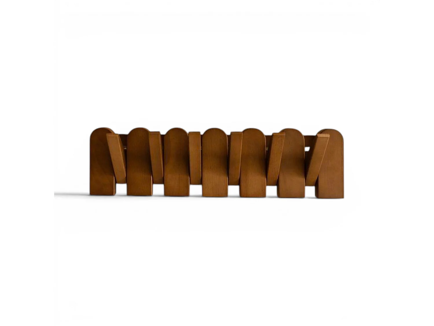Wandgarderobe 44 cm - Natur - 6 klappbare Haken - Indore Home