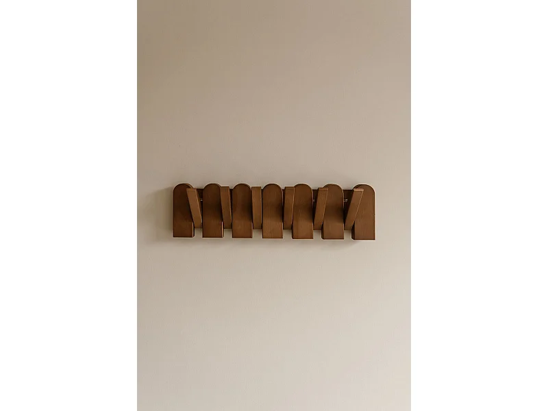 Wandgarderobe 44 cm - Natur - 6 klappbare Haken - Indore Home