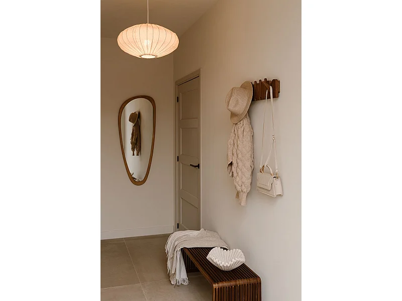Wandgarderobe 44 cm - Natur - 6 klappbare Haken - Indore Home