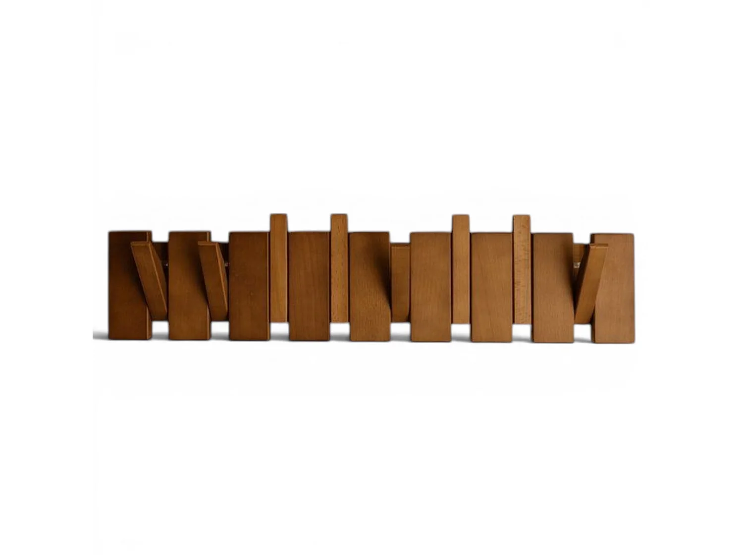 Wandgarderobe 57 cm - Natur - 8 klappbare Haken - Indore Home