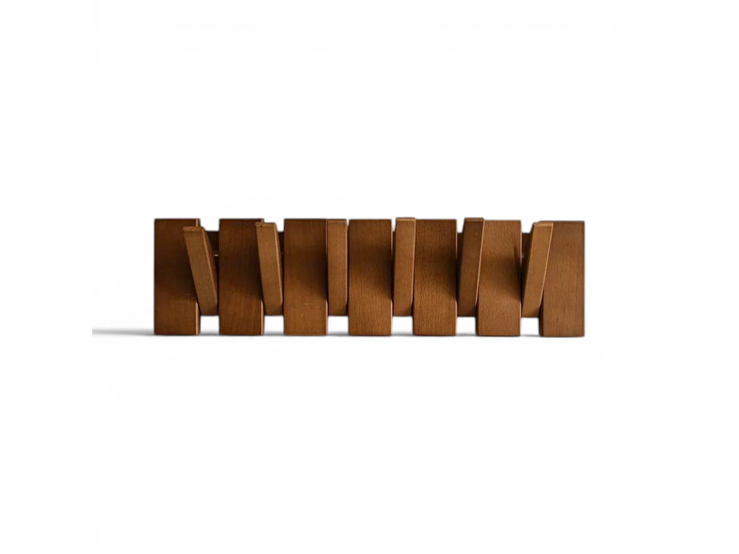 Wandgarderobe 44 cm - Natur - 6 klappbare Haken - Indore Home