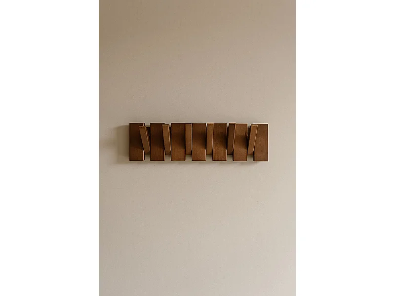 Wandgarderobe 44 cm - Natur - 6 klappbare Haken - Indore Home