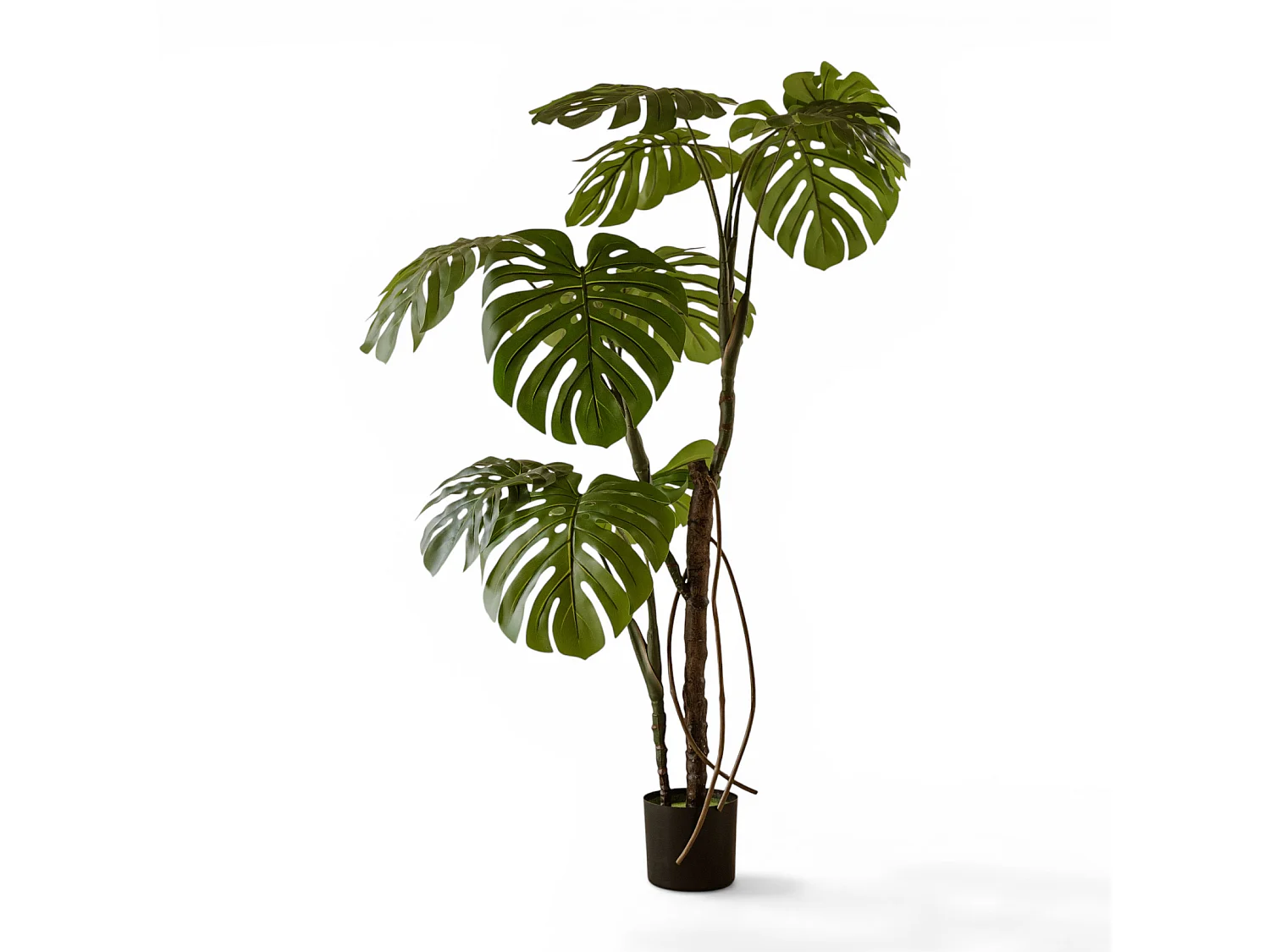 Kunstplant Monstera 160 cm - groen - realistische bladeren zonder onderhoud - Indore Home