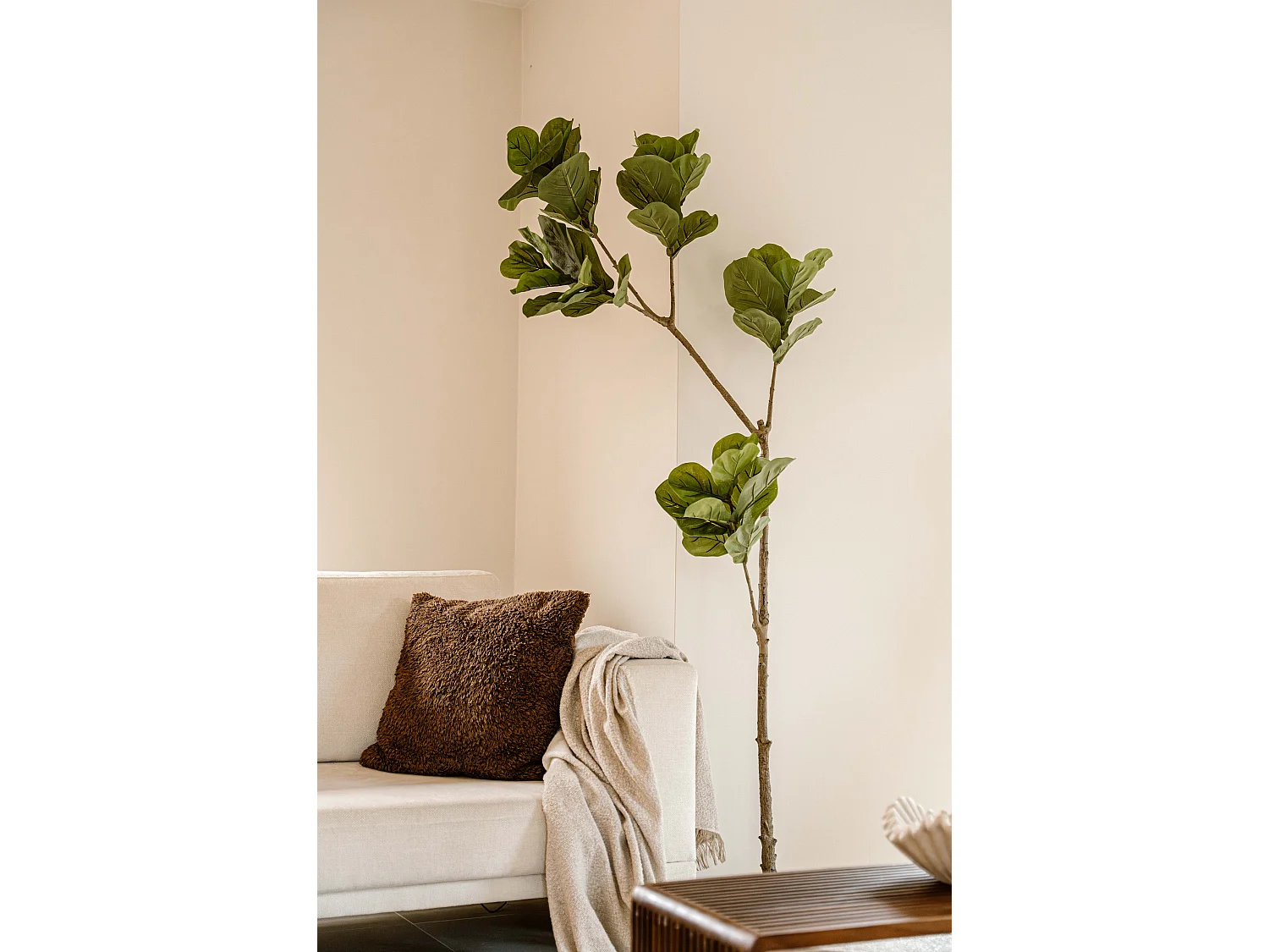 Plante artificielle Figuier 190 cm - Vert - Feuillage réaliste sans entretien - Indore Home