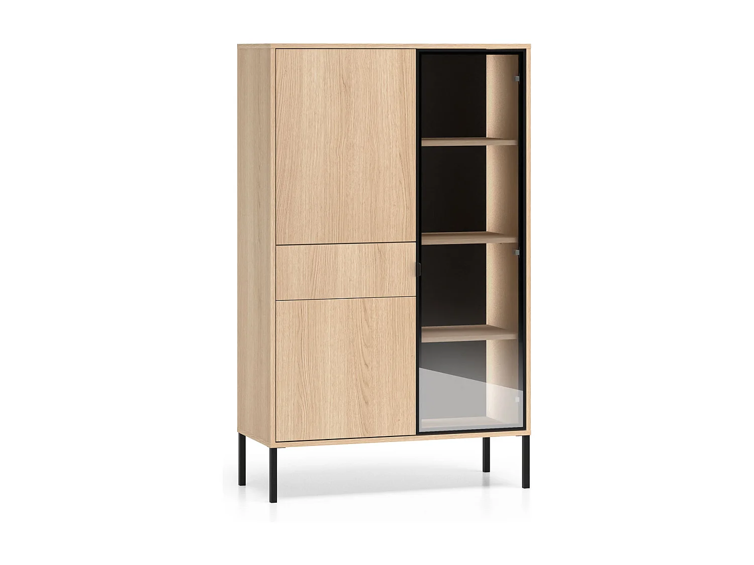 Vitrine sur pied Barnee Chêne Lindberg 92 / 40 / 150 cm