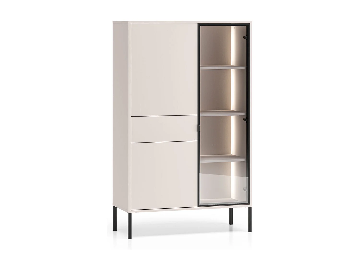 VITRINE Barnee Kaschmir 92 / 40 / 150cm