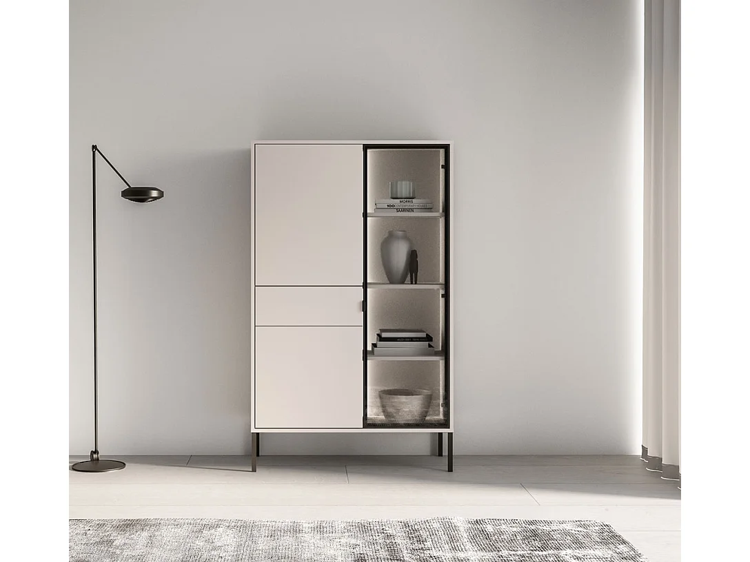 VITRINE Barnee Kaschmir 92 / 40 / 150cm