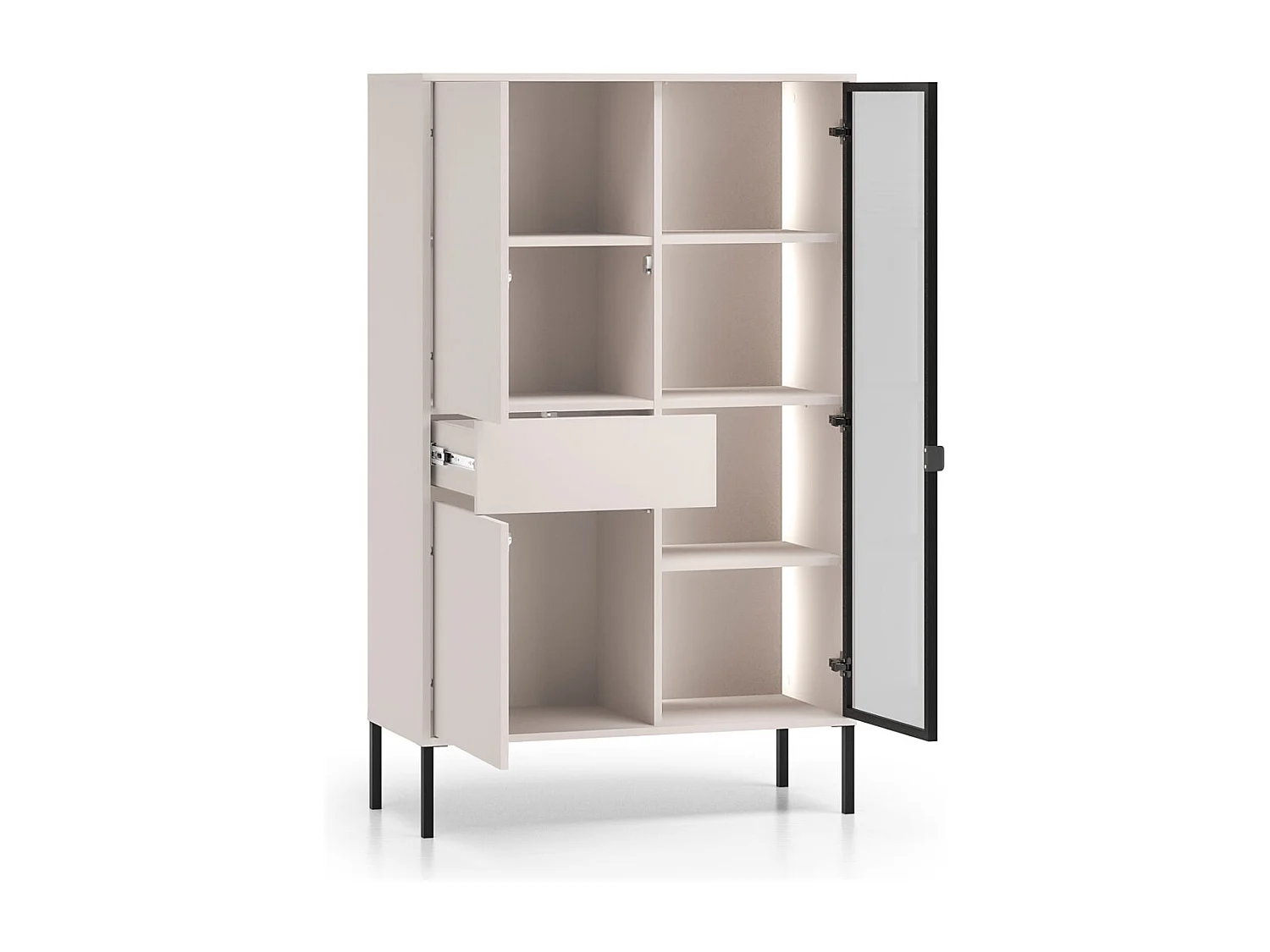 VITRINE Barnee Kaschmir 92 / 40 / 150cm