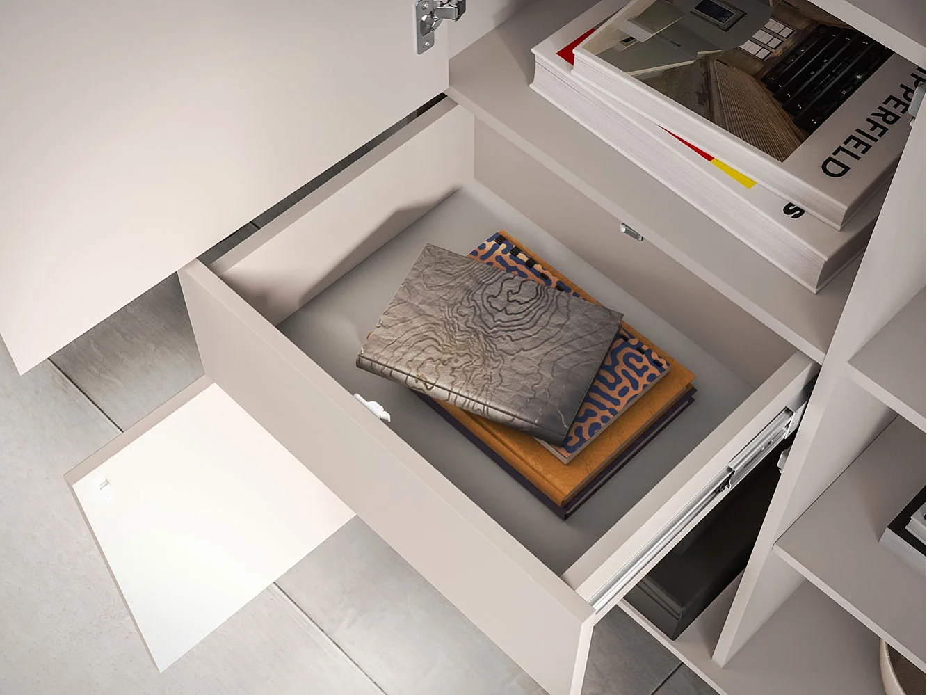VITRINE Barnee Kaschmir 92 / 40 / 150cm