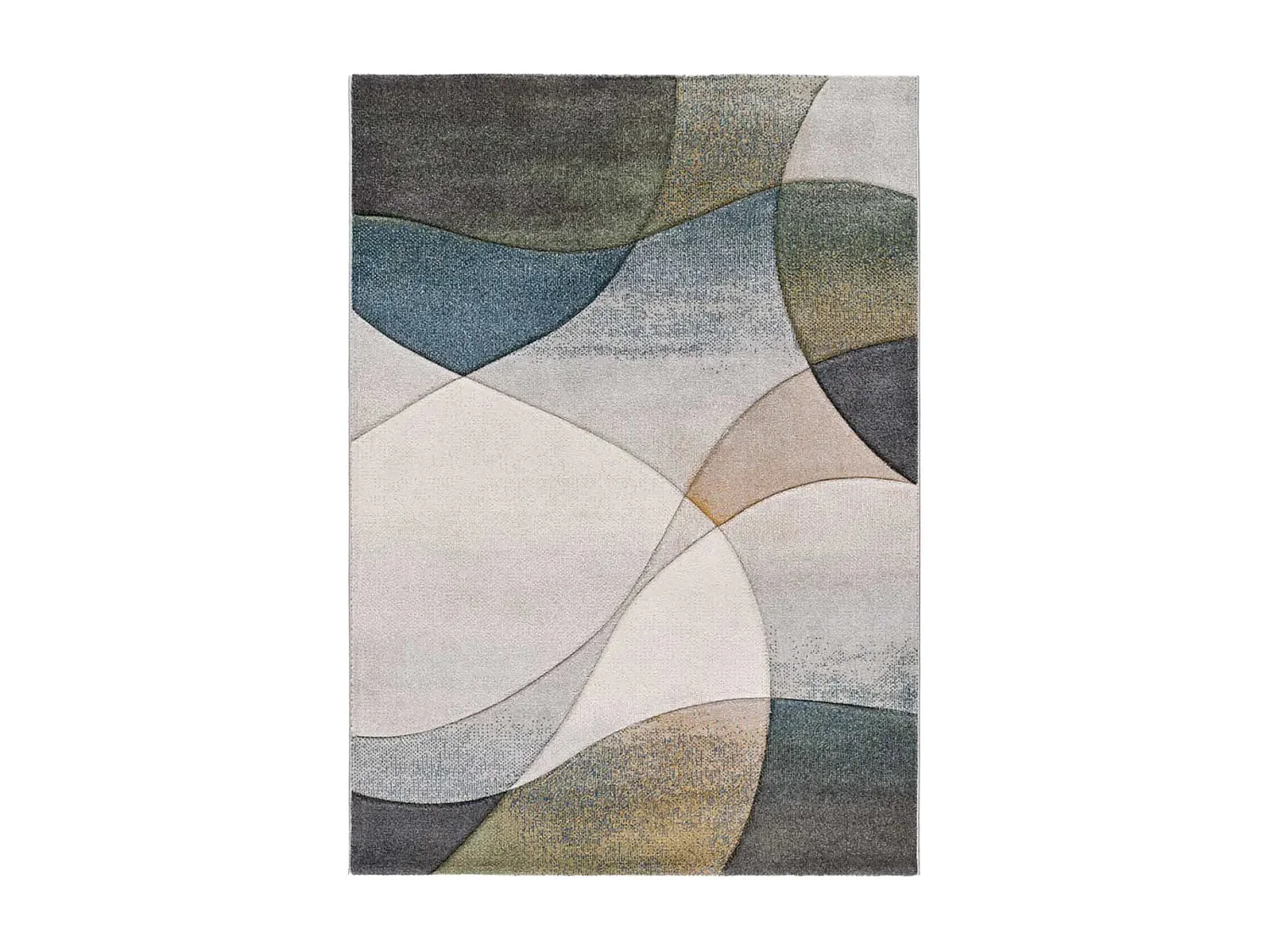 Kurzflorteppich - abstrakt - grau / blau - 160x230 cm - BADET