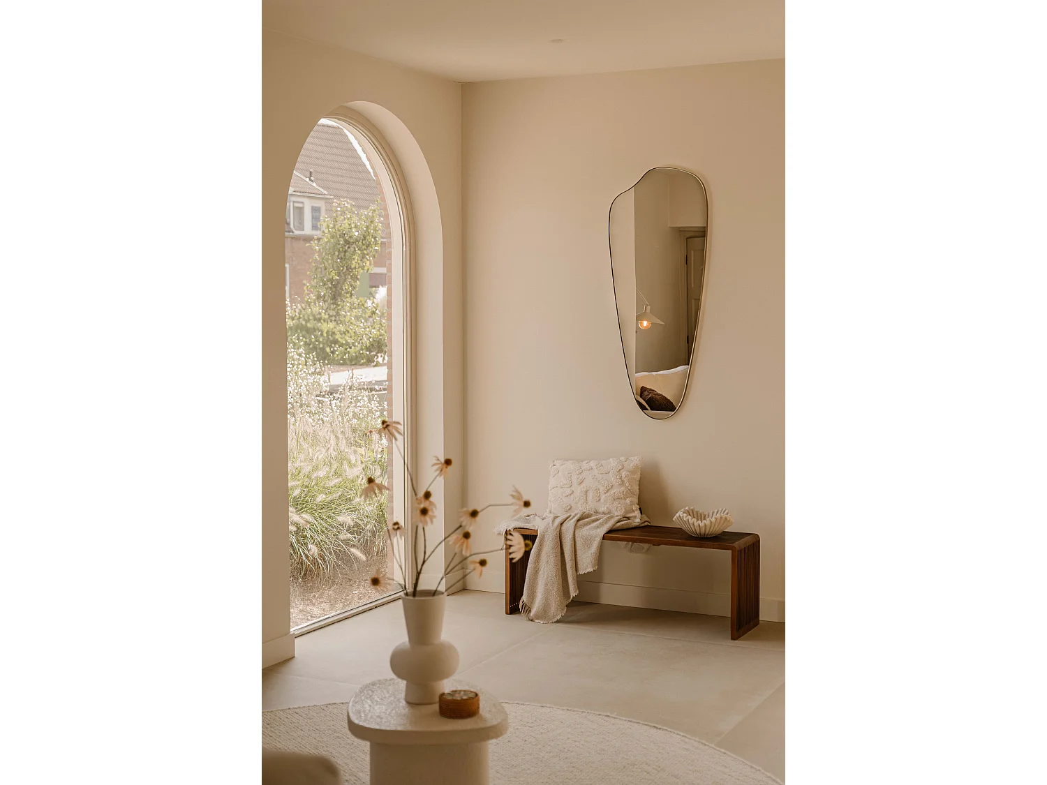 Miroir organique 120 cm - Bronze - Miroir mural asymétrique - Indore Home