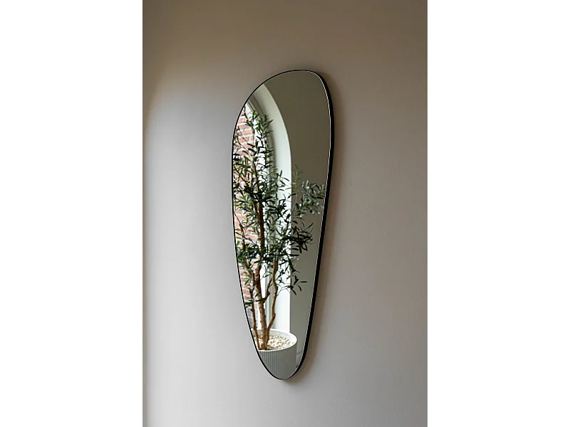 Miroir organique 120 cm - Noir - Miroir mural asymétrique - Indore Home