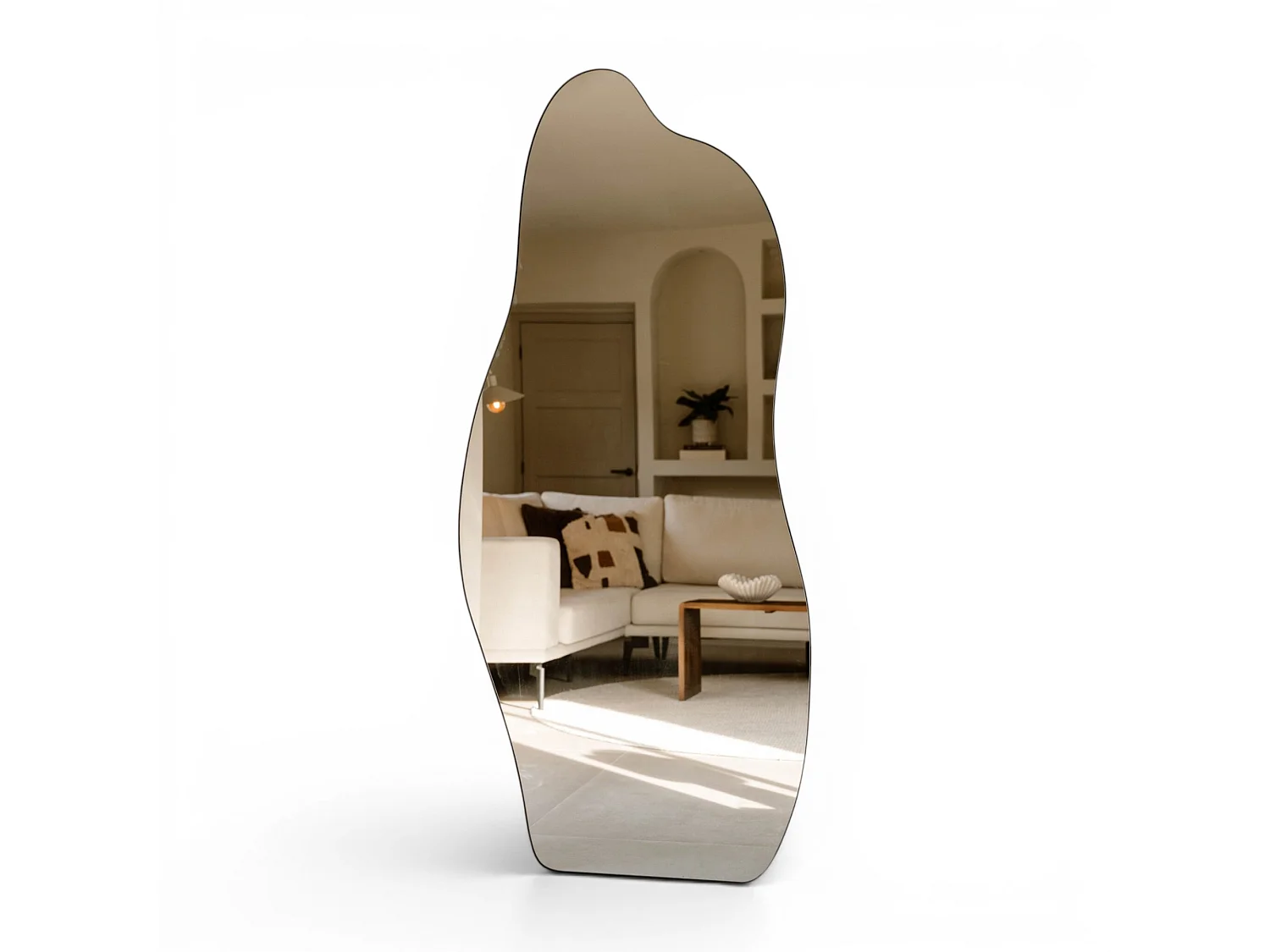 Grote organische spiegel 180 × 80 cm - brons - organische wandspiegel - Indore Home