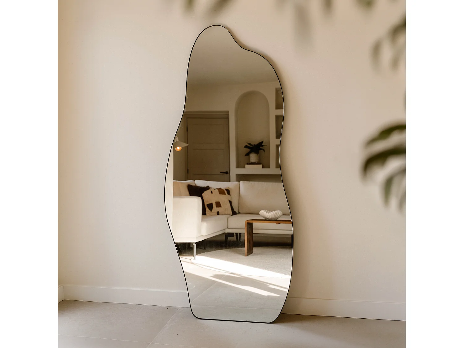 Grote organische spiegel 180 × 80 cm - brons - organische wandspiegel - Indore Home