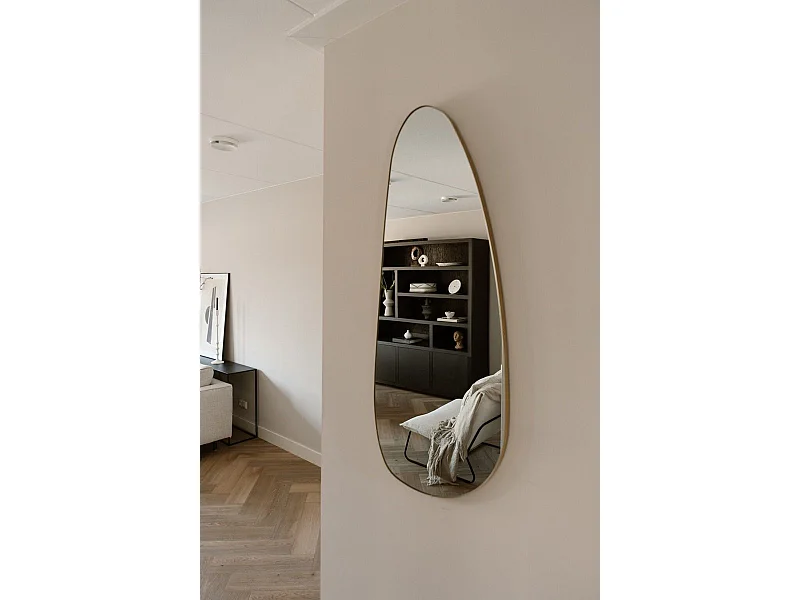 Miroir organique 120 cm - Doré - Miroir mural asymétrique - Indore Home