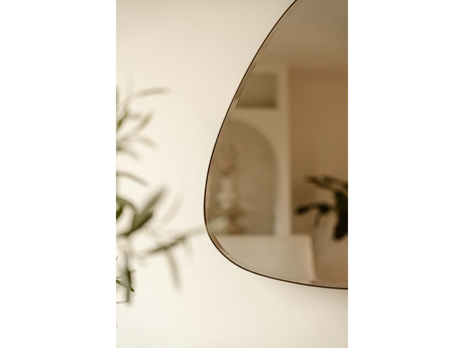 Miroir organique 80 cm - Bronze - Miroir mural à bord facetté - Indore Home