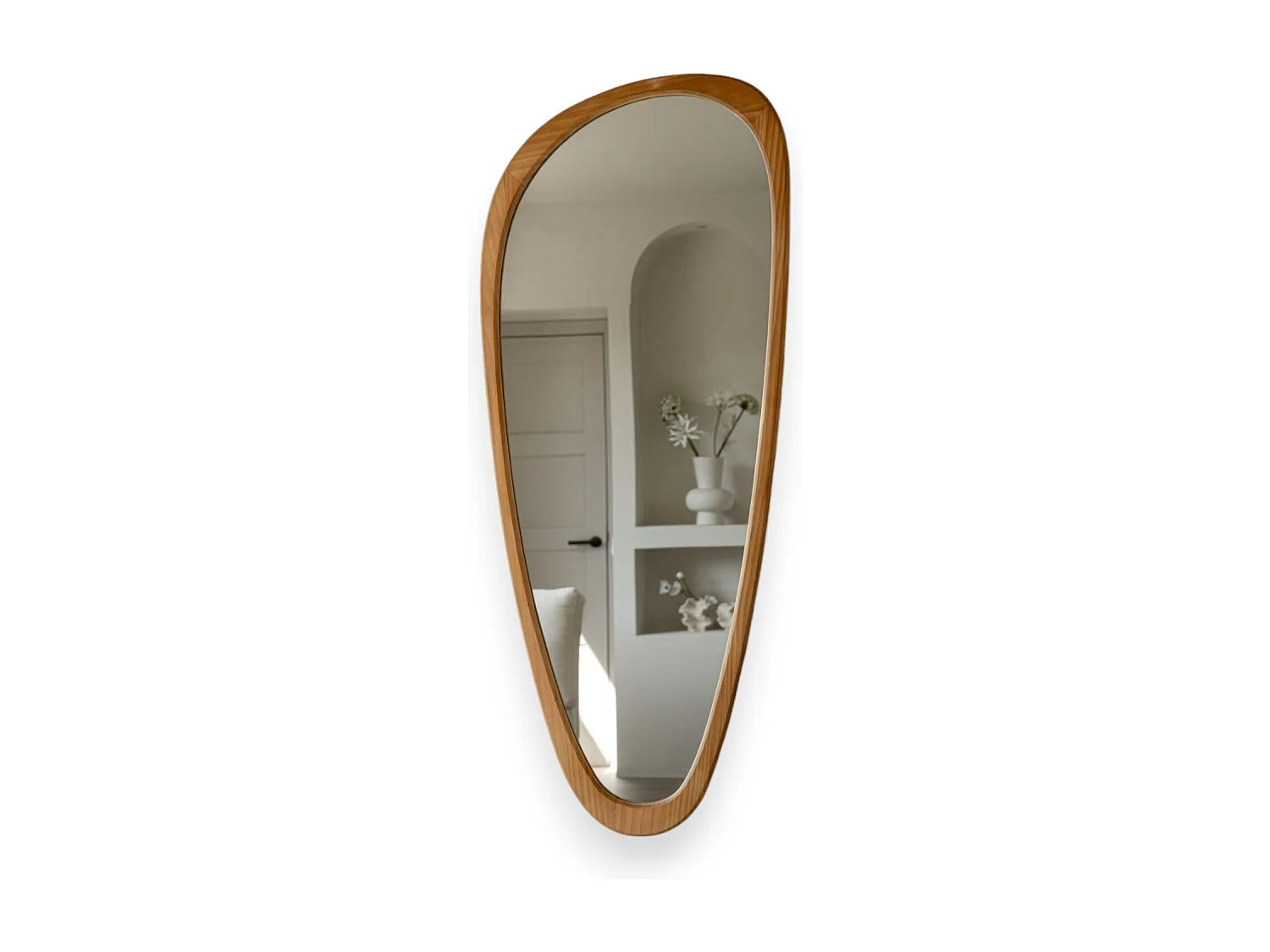 Miroir organique 120 cm - Naturel - Miroir mural asymétrique - Indore Home