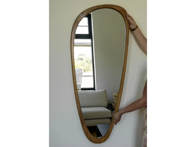 Miroir organique 120 cm - Naturel - Miroir mural asymétrique - Indore Home