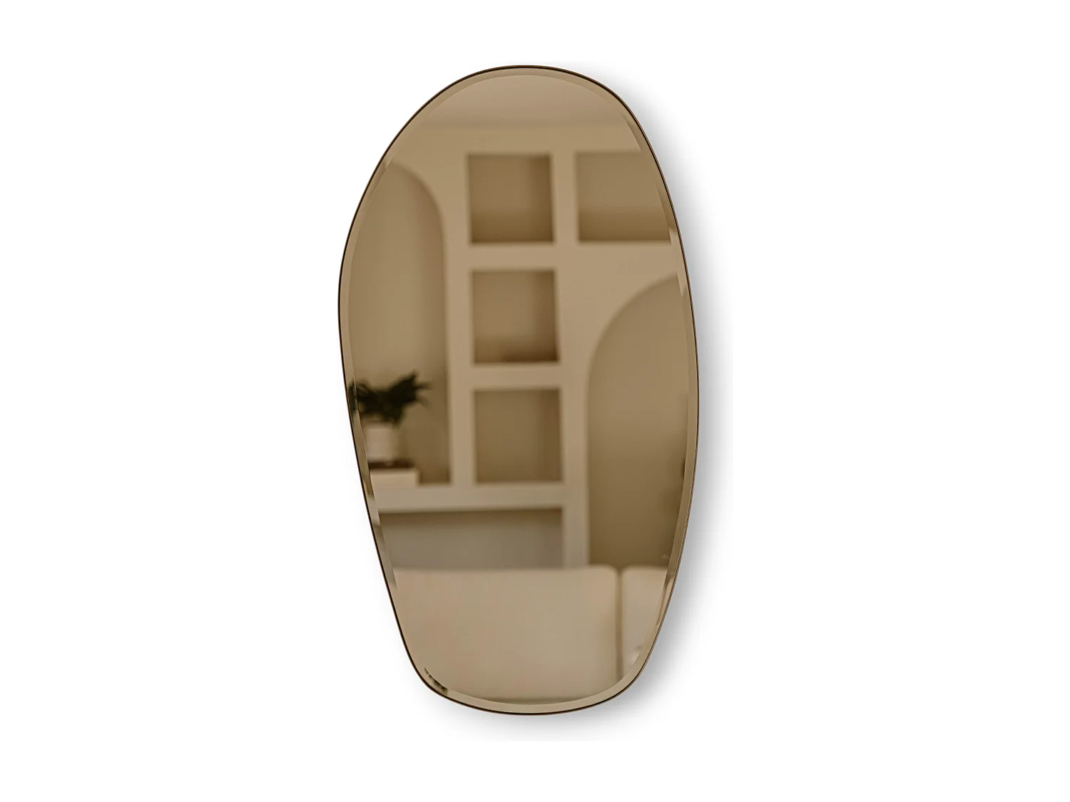 Miroir organique 90 cm - Noir - Miroir mural asymétrique - Indore Home
