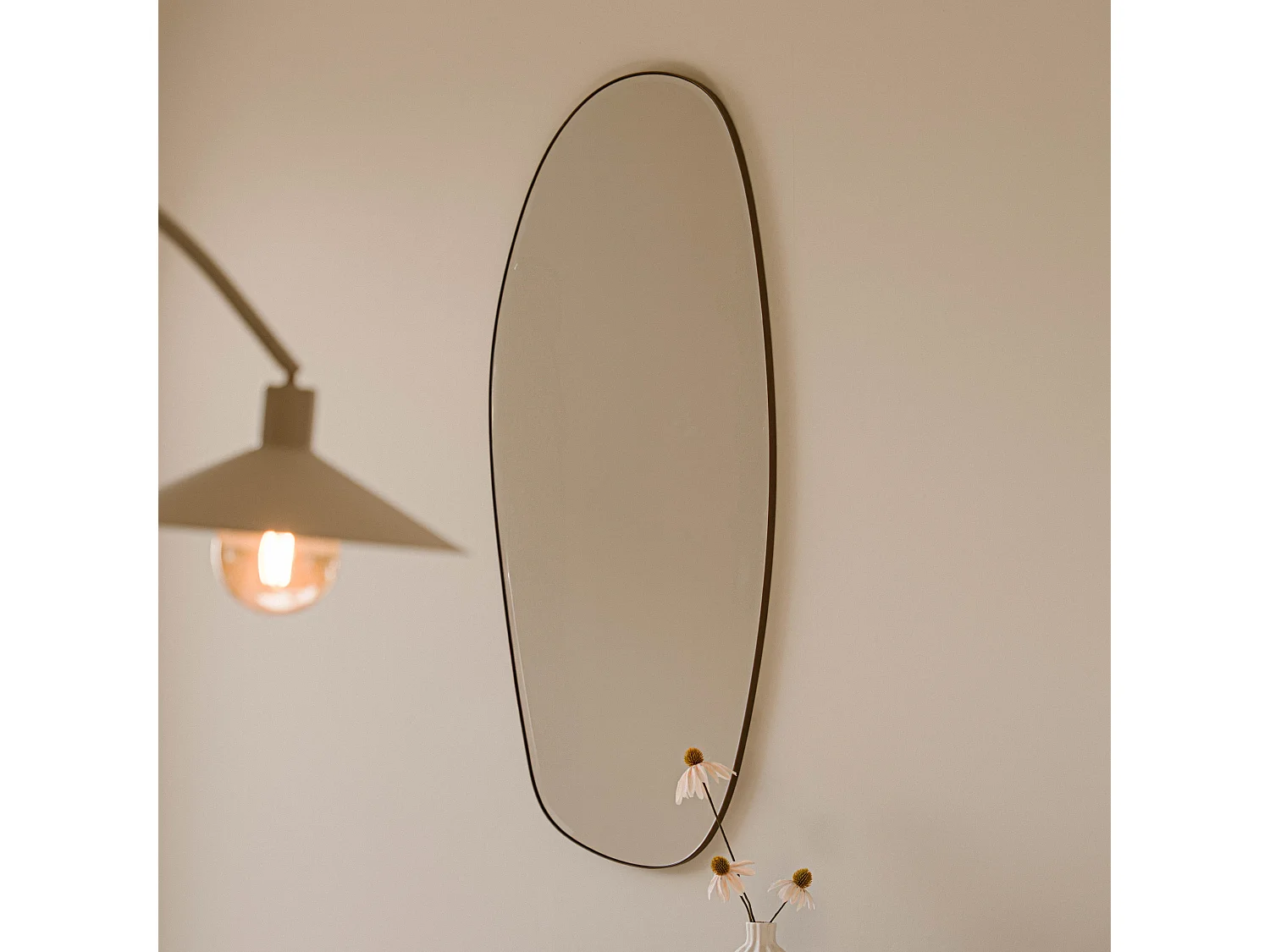 Miroir organique 120 cm - Bronze - Miroir mural asymétrique - Indore Home