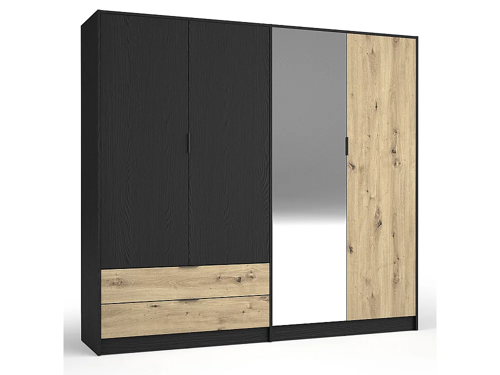 Armoire Upsala graphite / Chêne artisanal 220,5 / 54 / 203cm