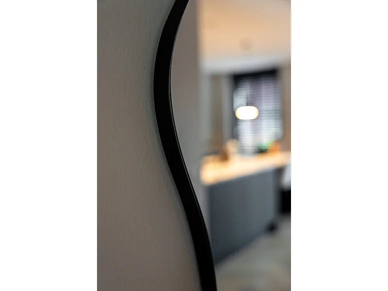 Miroir organique 110 cm - Noir - Miroir mural asymétrique - Indore Home