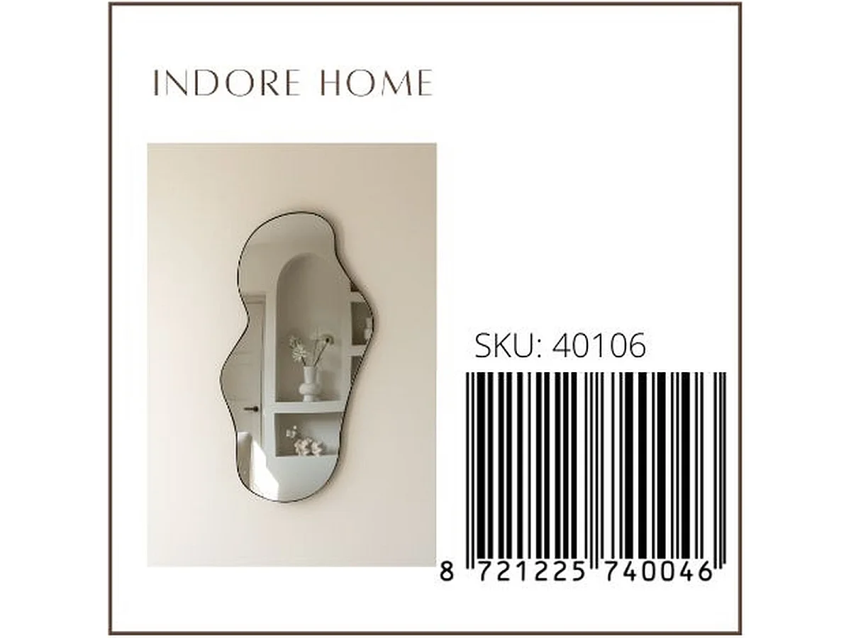 Miroir organique 110 cm - Noir - Miroir mural asymétrique - Indore Home