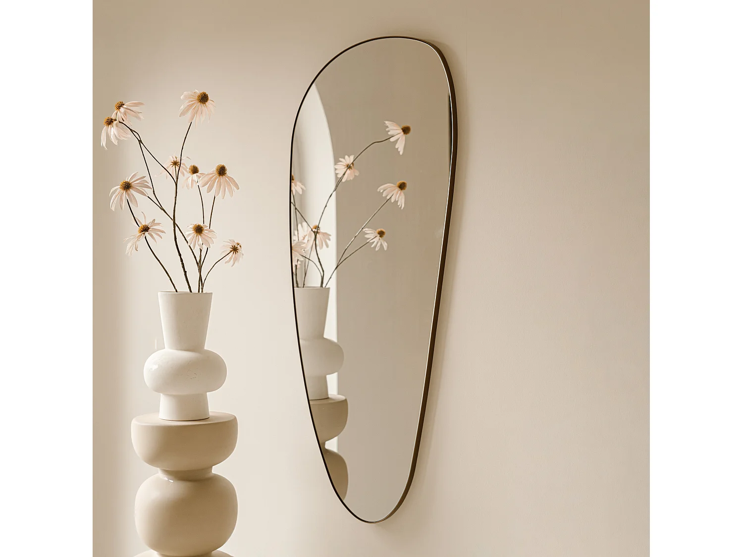 Miroir organique 120 cm - Bronze - Miroir mural asymétrique - Indore Home