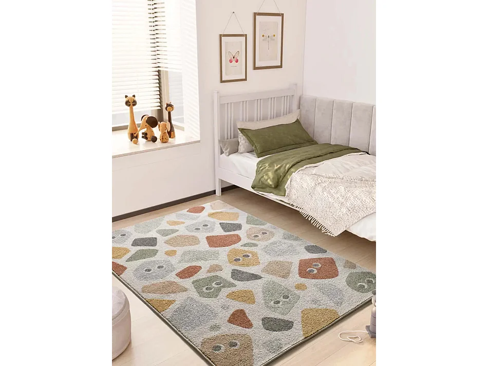 Kindertapijt - geanimeerde stenen - veelkleurig - 120x170 cm - BEATS
