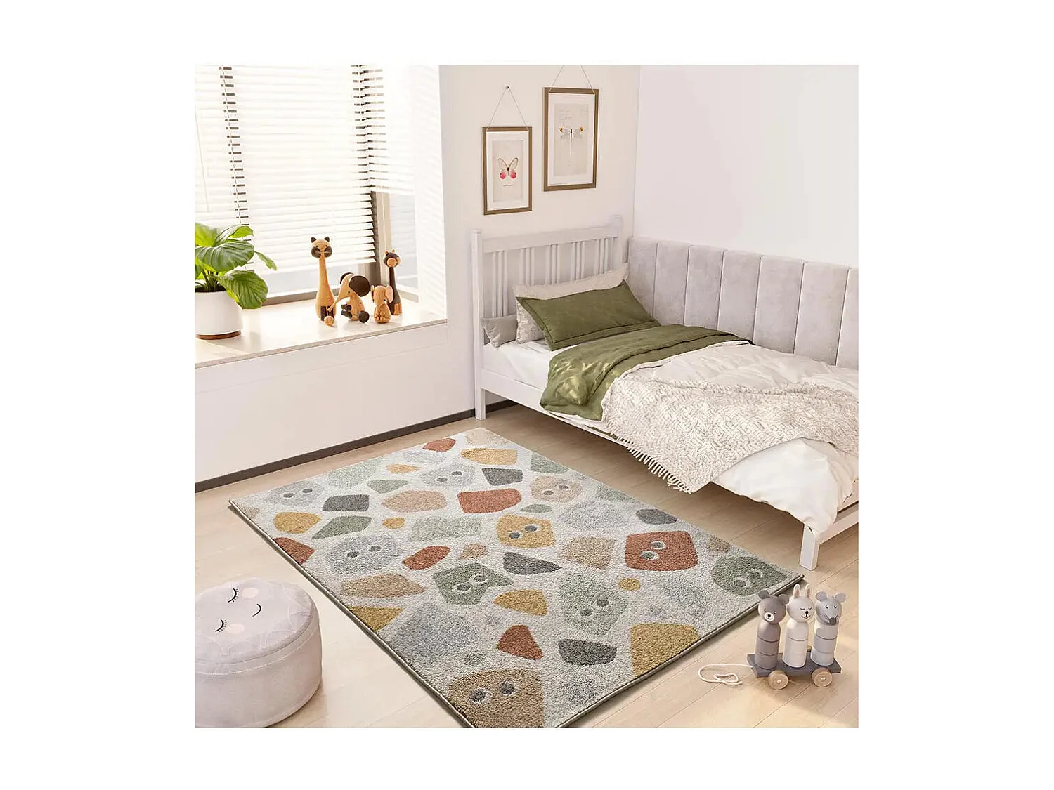 Kindertapijt - geanimeerde stenen - veelkleurig - 120x170 cm - BEATS