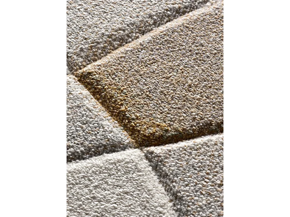 Kurzflorteppich - abstrakt - grau / blau - 80x150 cm - BADET