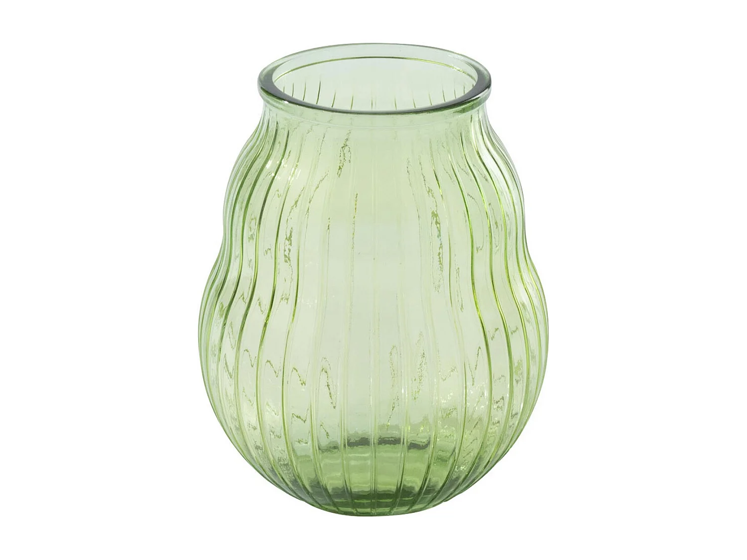 Photophore Design en Verre "Ligné" 35cm Vert Clair