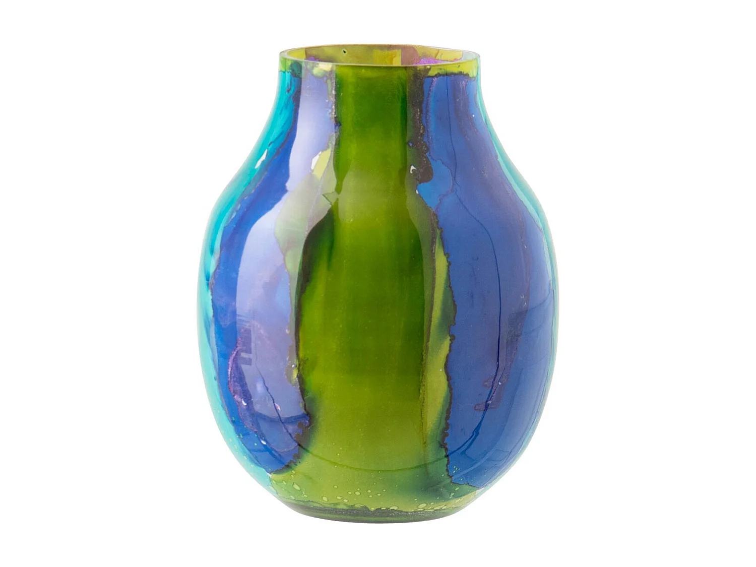 Photophore Déco en Verre "Rio" 20cm Bleu