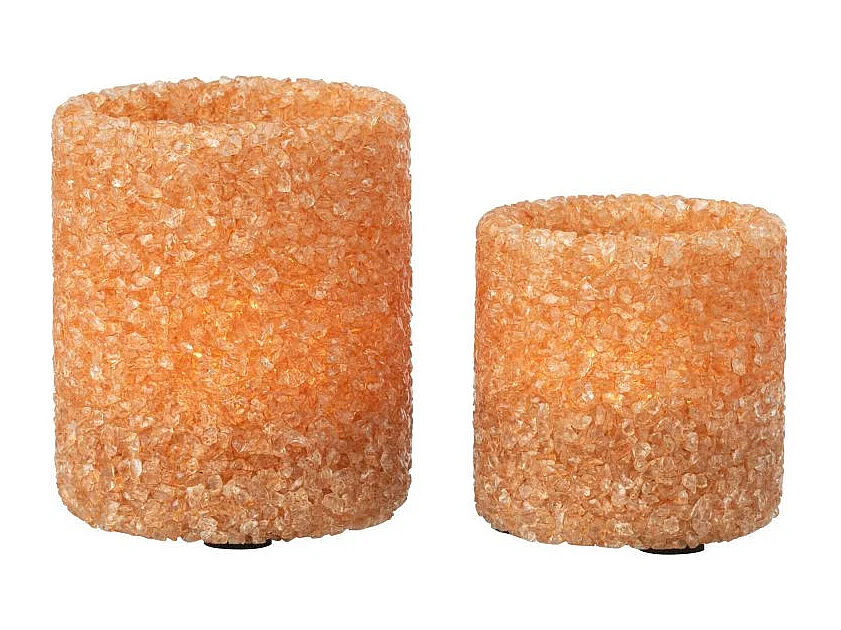 Lot de 2 Photophores en Verre "Pierre" 9cm Rouille