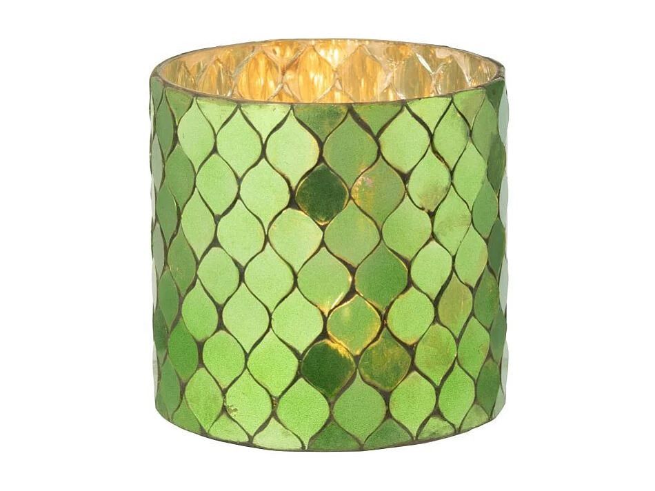 Photophore Mosaïque en Verre "Pop" 12cm Vert