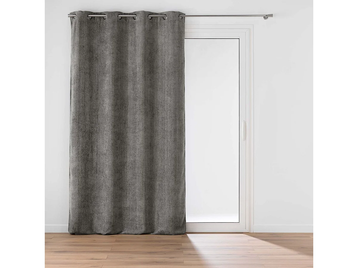 Rideau en Velours Chenillé "Leo" 140x260cm Anthracite