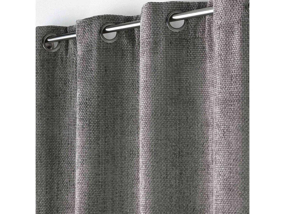 Rideau en Velours Chenillé "Leo" 140x260cm Anthracite