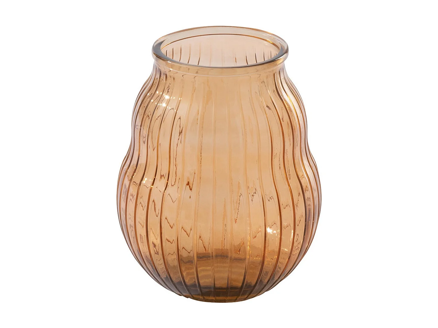 Photophore Design en Verre "Ligné" 35cm Orange