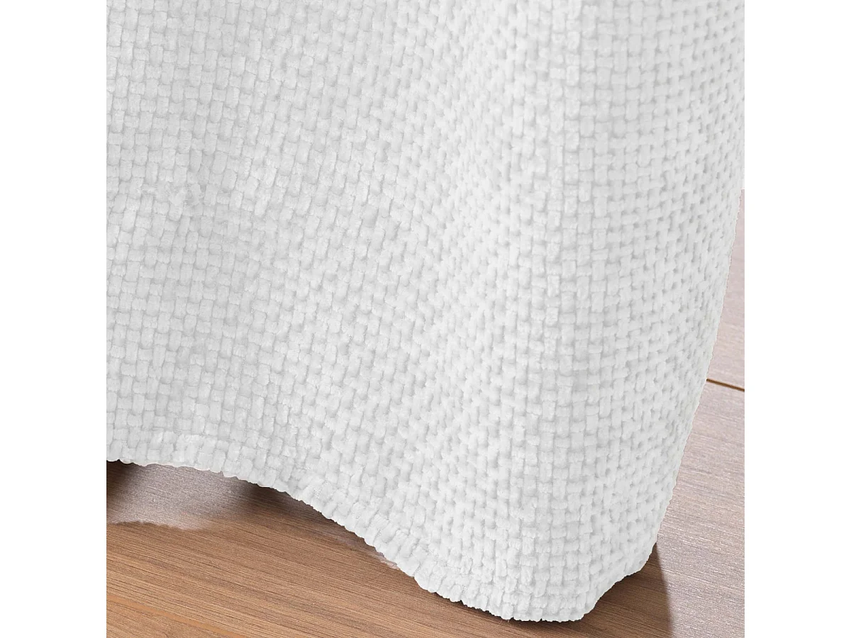 Rideau en Velours Chenillé "Leo" 140x260cm Blanc